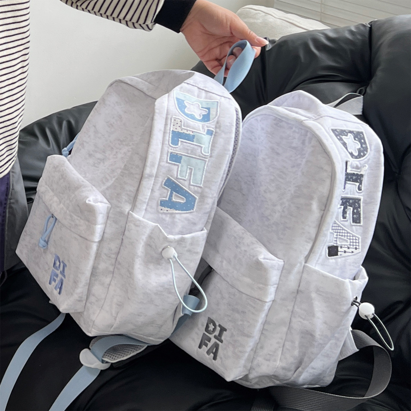 法国专柜MK NB 初中生书包女高中旅游轻便高颜值简约小型双肩包男