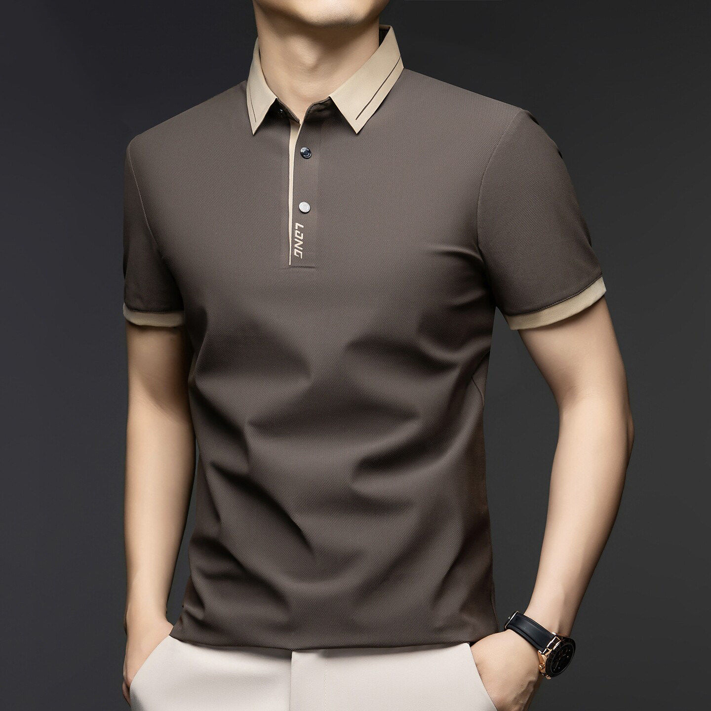短袖polo衫男士2026年夏季薄款半袖t恤高端商务休闲翻领上衣服潮t