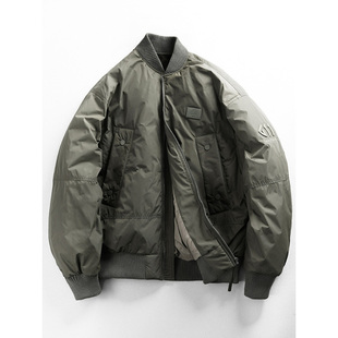 MUSONMU重磅90白鸭绒羽绒服男保暖工装外套棒球服情侣款飞行夹克