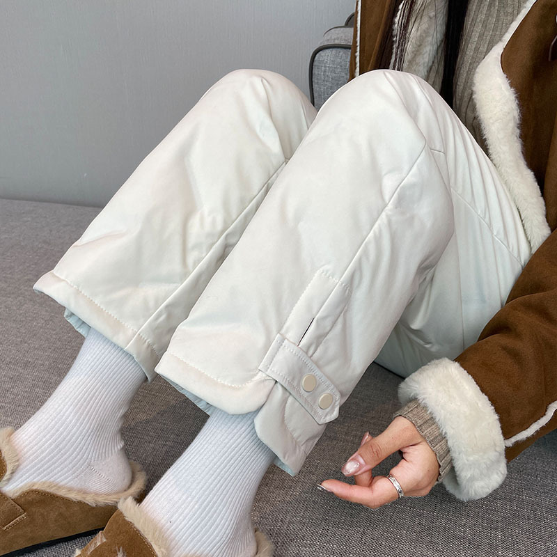 白色羽绒裤女外穿棉裤冬季2025新款女款防寒雪地东北零下40度裤子