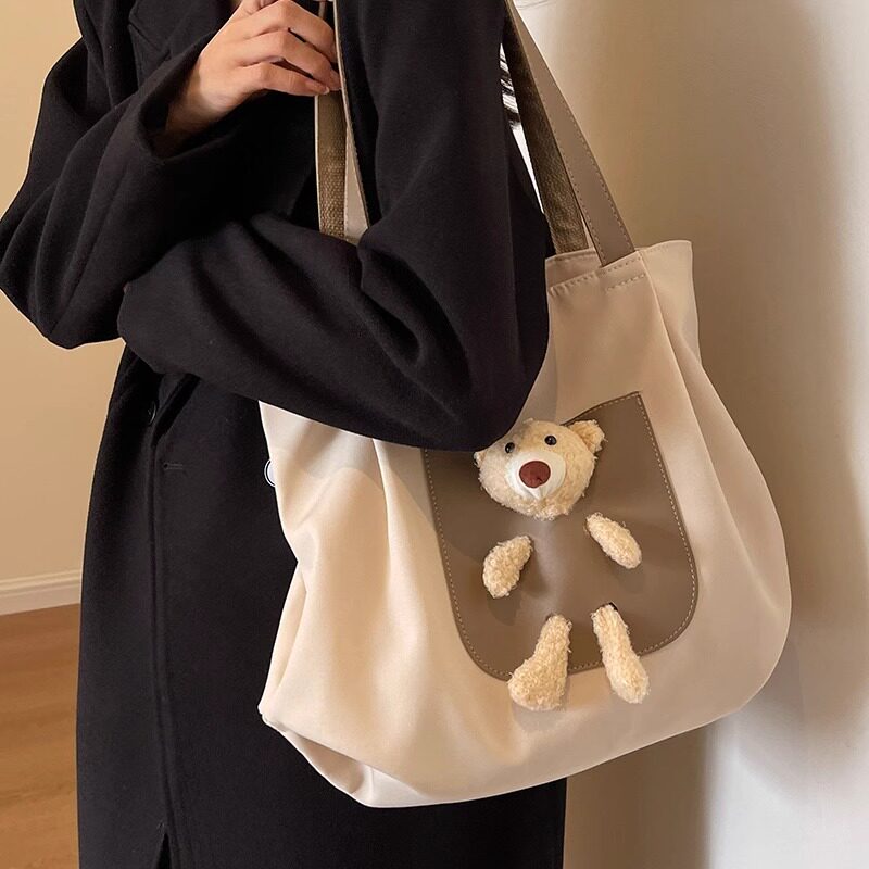 法国DUDK正品大容量女包新款单肩包通勤托特包时尚高级质感帆布包