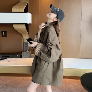 宽松设计感小众休闲夹克上衣风衣 时尚 潮牌工装 外套女2025春秋新款