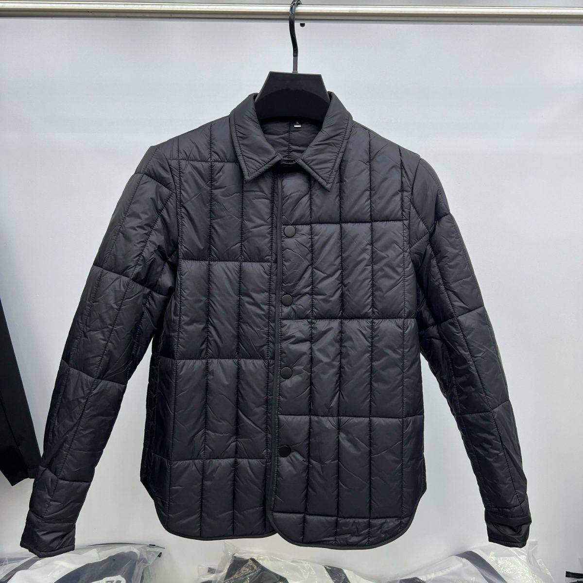 美式潮牌新款轻薄棉服男士翻领短款夹克商务绗缝修身保暖棉衣外套