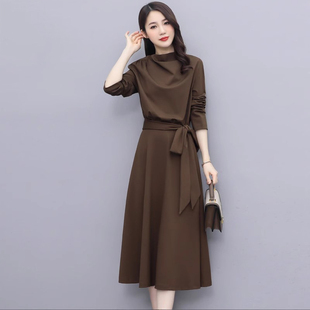 时尚 小个子法式 收腰显瘦长裙子 新款 潮牌高端精致连衣裙女2025秋季