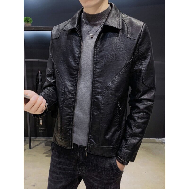 春秋季新款男士皮衣外套韩版潮流休闲高端青年机车帅气夹克上衣服