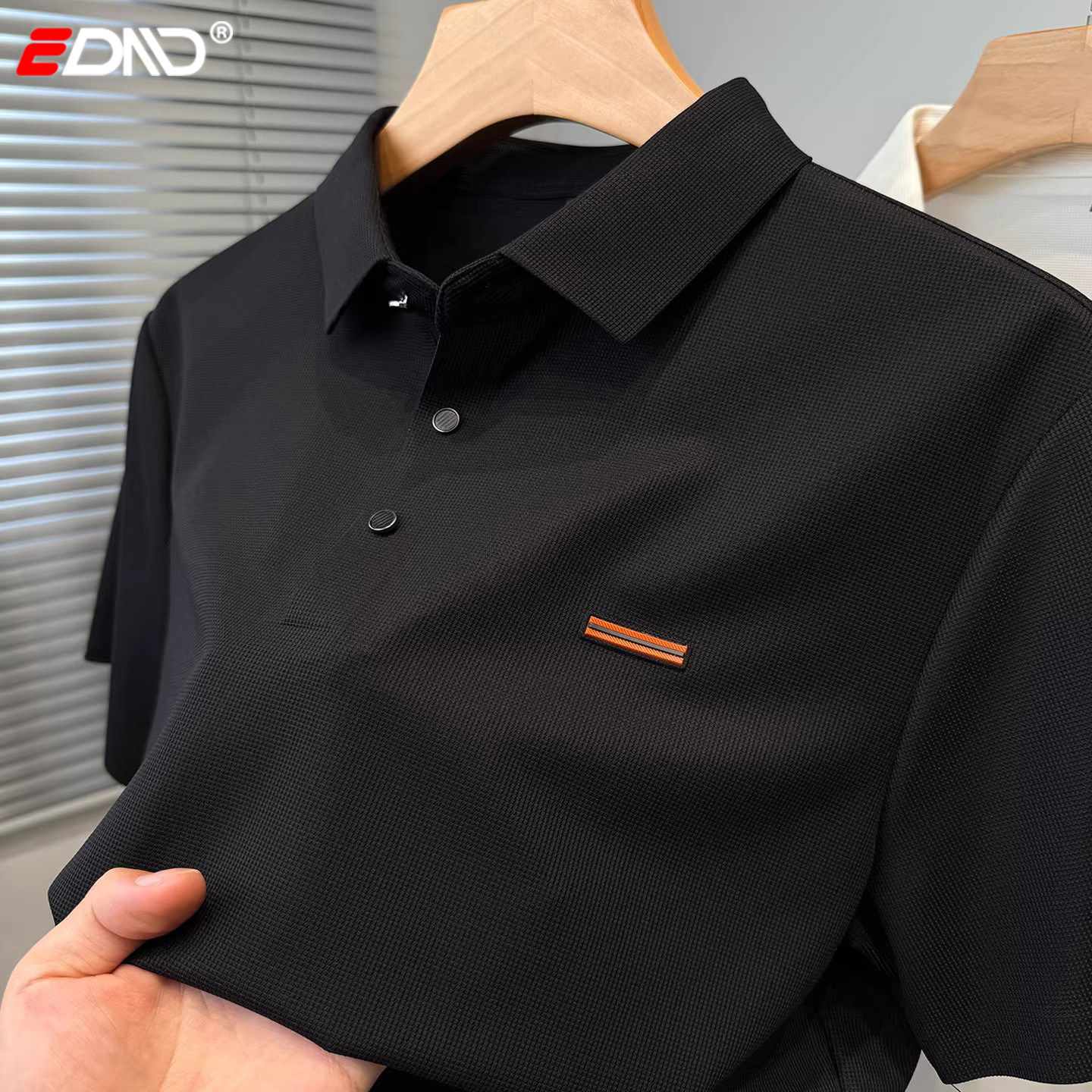 高端华夫格冰丝polo衫男士短袖t恤2026新款夏季休闲短袖男款上衣