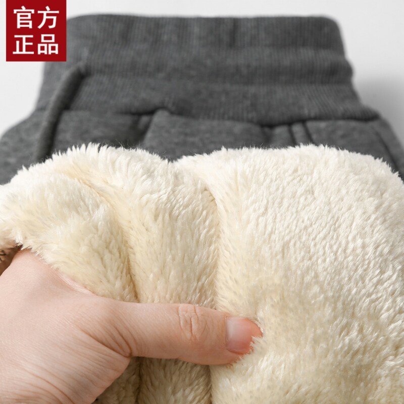 特厚羊羔绒卫裤男士冬季加绒加厚运动裤宽松保暖裤子超厚巨厚棉裤