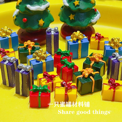 一只蜜罐材料铺树脂圣诞礼盒饰品