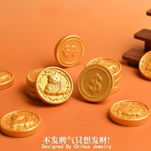 仿真熊猫金币美元钱币树脂配件DIY冰箱贴新年场景装饰材料饰品