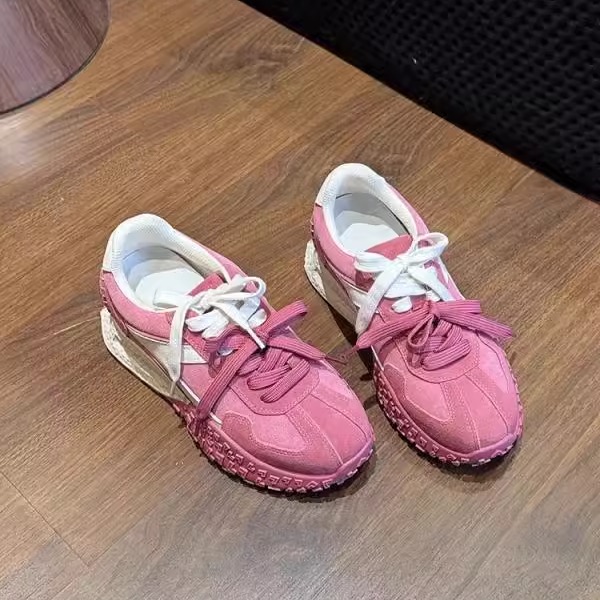 三福厚底内增高德训鞋女2025春夏新款小个子复古休闲运动鞋老爹鞋