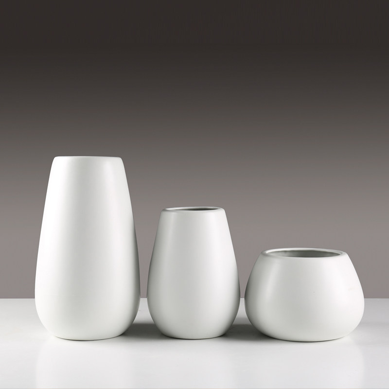 意式极简陶瓷花瓶摆件现代简约中式插花器客厅家居样板间软装饰品