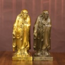 纯黄铜老子铜像摆件家居书房道家老子像国学摆件供奉装 饰工艺品