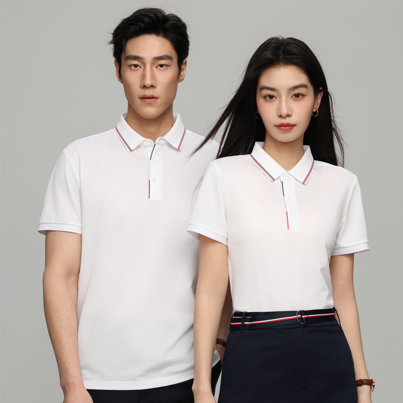 POLO衫定制男女翻领短袖吸汗透气工作服企业文化衫订做印字logo
