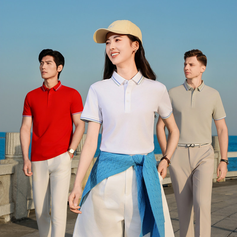 POLO衫定制工作服男女翻领短袖透气吸汗企业工装文化衫刺绣logo