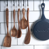 泰国柚木锅铲珐琅锅不粘锅家用天然实木无漆饭铲搅拌汤勺漏勺套装