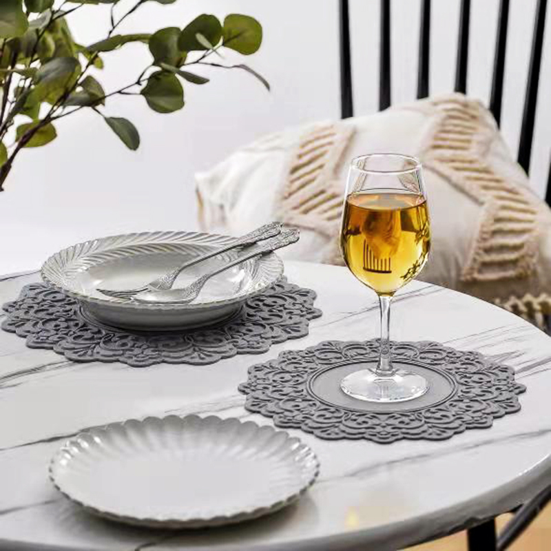 新款轻奢浮雕餐垫ins碗盘杯子