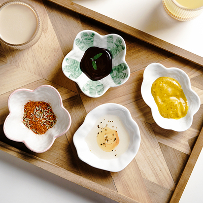 日式可爱陶瓷创意火锅饺子调味碟