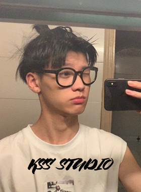 黑色粗框眼镜女大框原宿网红平光镜女圆脸大脸显瘦素颜神器眼睛架