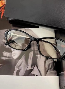 韩版复古眼镜女高级感大脸显瘦素颜防蓝光猫眼形眼镜框可配度数