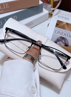 配防蓝光眼镜男半框可配度数超轻商务男款眼镜框小脸眼睛女近视镜