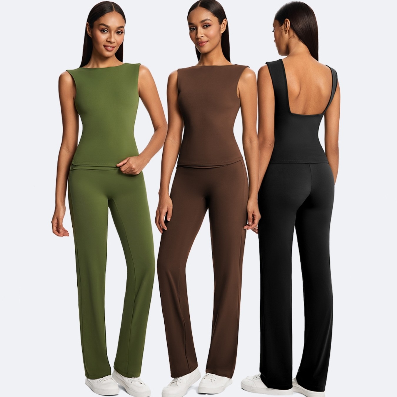 瑜伽服套装女春夏无袖背心露背修身显瘦微喇叭裤外穿运动健身服,运动/瑜伽/健身/球迷用品,瑜伽套装,淘宝优惠券,粉丝福利购,淘宝优惠卷