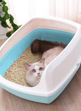 华元宠具（hoopet）猫砂盆超大号敞开式猫咪厕所防外溅防带砂特大