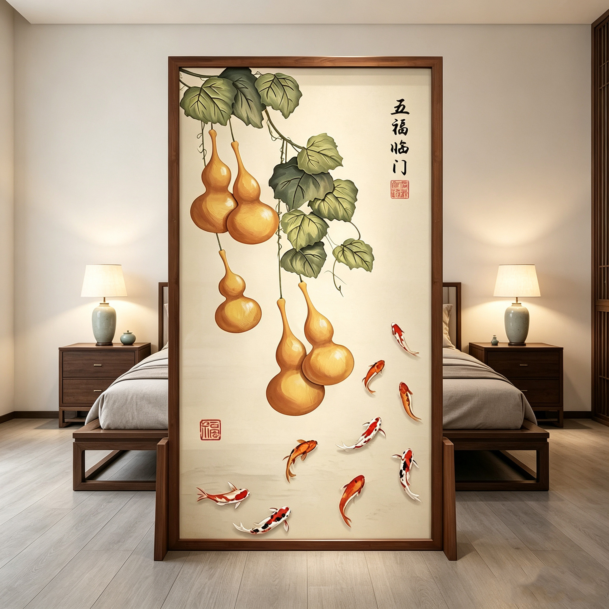 新中式屏风隔断客厅实木卧室入户座屏