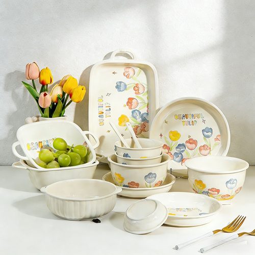 高颜值中式碗碟套裝陶瓷餐具家用陶瓷碗批发陶瓷碗送礼碗具套裝