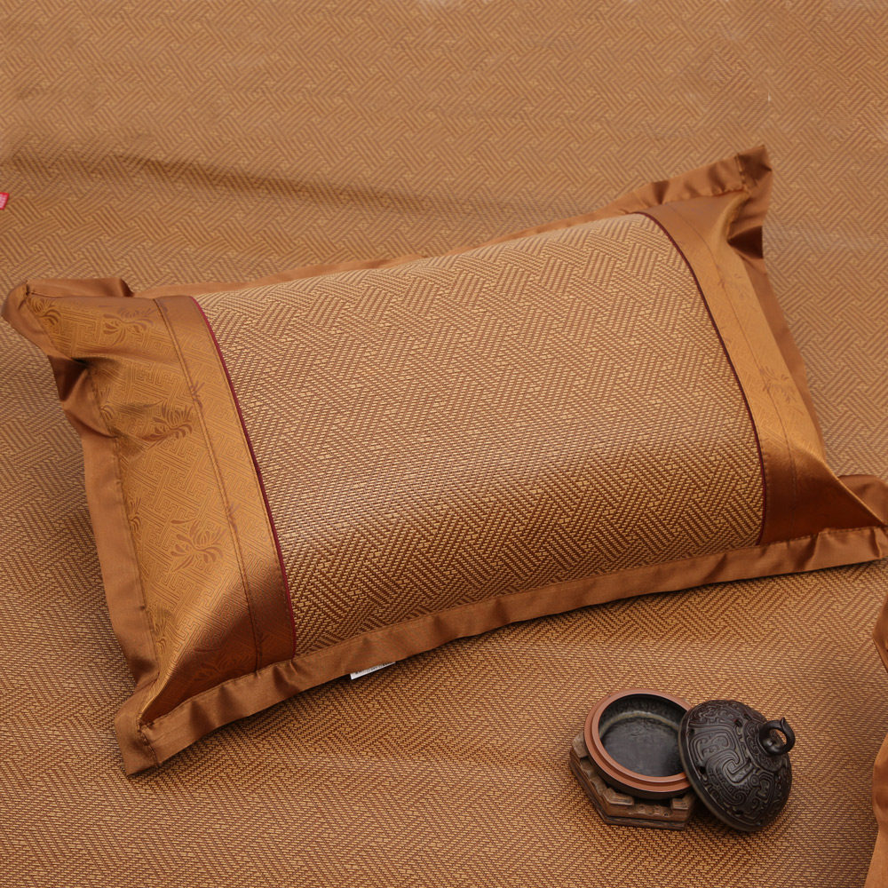 夏天凉席枕套冰丝枕头套 夏季凉爽成人藤枕芯套单人竹枕席一对拍2