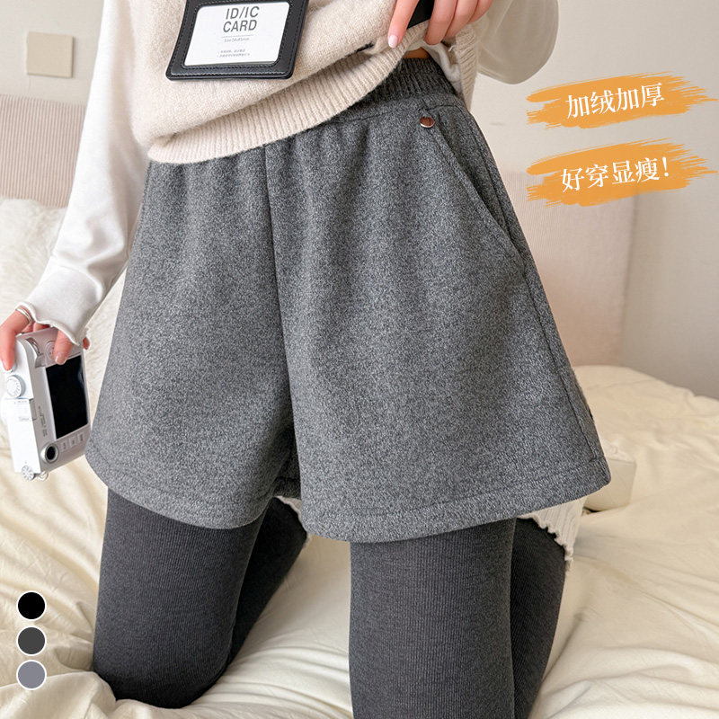 黑灰色高腰毛呢短裤女2025年冬季时尚显瘦慵懒百搭阔腿a字裤,女装/女士精品,短裤,淘宝优惠券,粉丝福利购,淘宝优惠卷