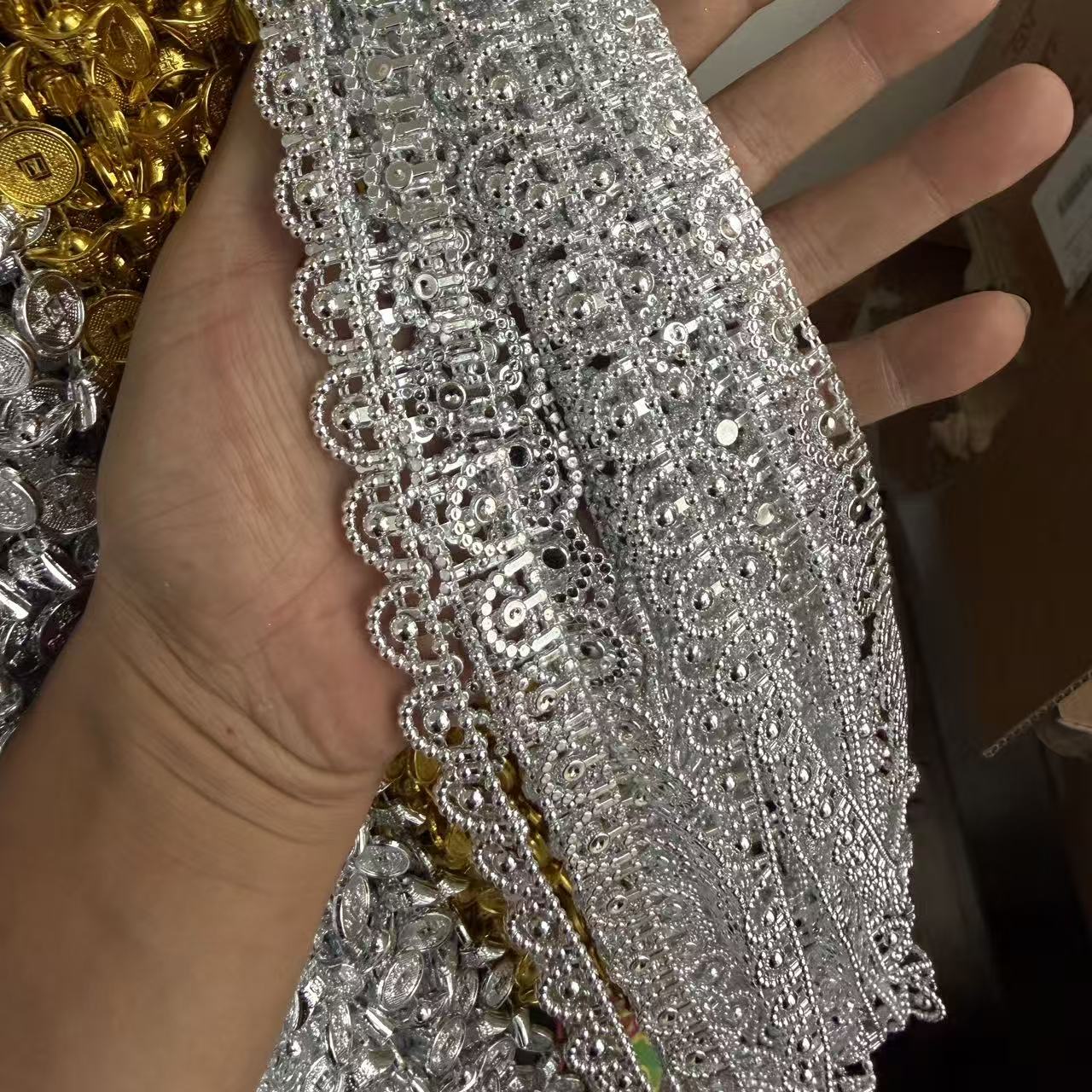 金色铜钱串子手工diy材料包铜钱串子挂件铜钱串子挂件铜钱串子