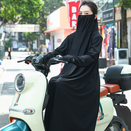 骑车防晒衣服女正反两穿夏季防紫外线冰丝开衫宽松外套长款遮阳衫