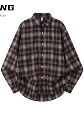 2026字母长袖衬衫日系港风ins宽松衬衣男生夏季潮流百搭休闲外套