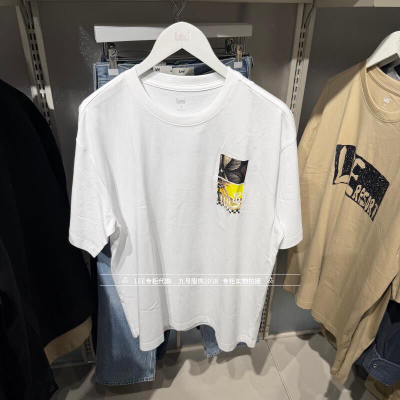 Lee正品2026新款男士时尚印花纯棉短袖T恤LMT011995211000-K14000