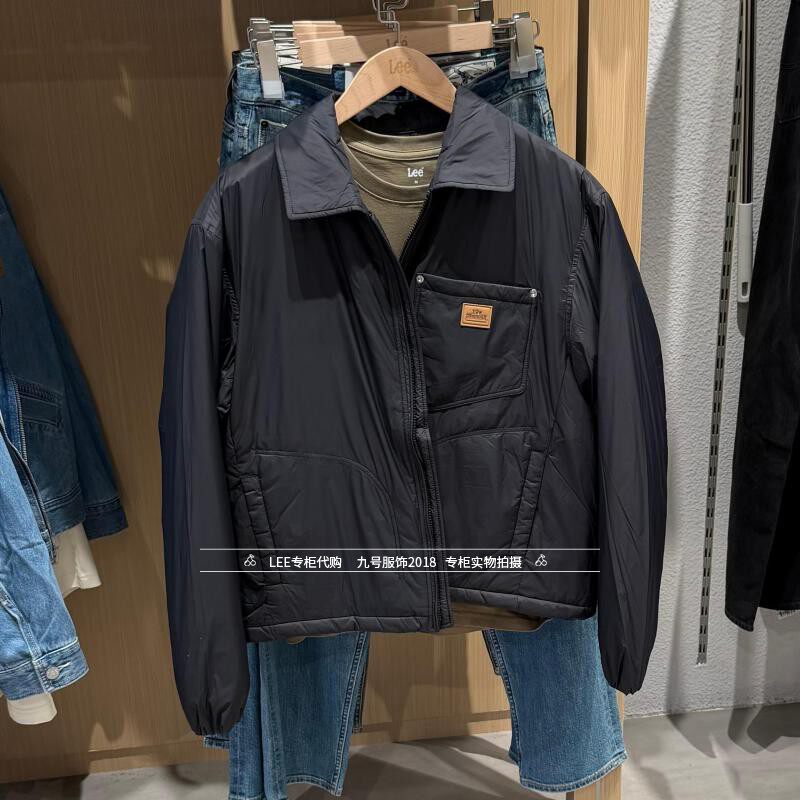 Lee翻领男士夹棉拉链外套