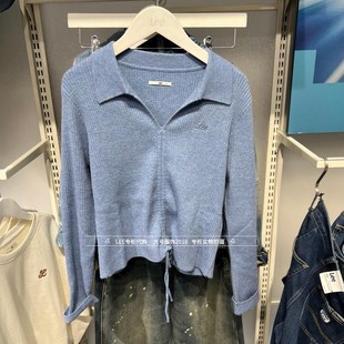 LWT011367209248 女士V领抽绳毛衣针织衫 A07863 2025秋冬款 Lee正品