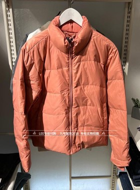 Lee正品2024秋冬男士橘色简约立领羽绒服 LMT007849204579-A05976