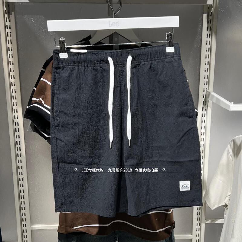Lee正品 2026款男士抽绳宽松五分休闲短裤LMB012546203472-K11000
