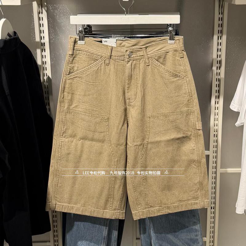 Lee正品 2026新款男士卡其色工装休闲短裤LMB012546210994-A09724