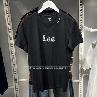 Lee正品2026新款男士LOGO绣花纯棉短袖T恤LMT012008211000-K11000