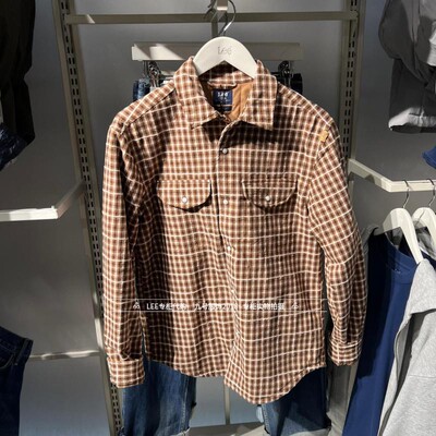 Lee翻领男士夹棉衬衫外套