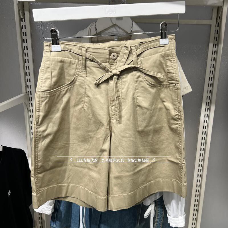 Lee正品 2026新款女士卡其色透凉休闲短裤LWB012150210981-A09724
