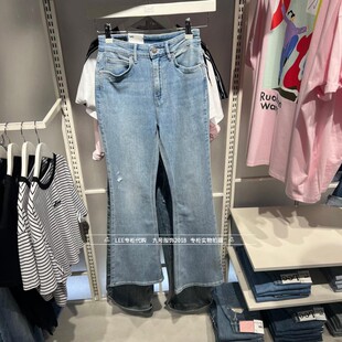Lee正品2025款女士426精玉透凉微喇牛仔裤LWB100426207736-A08214