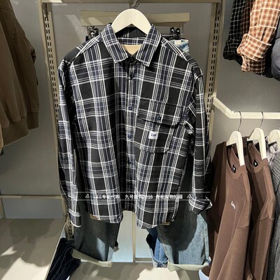 Lee翻领男士格子纯棉衬衫