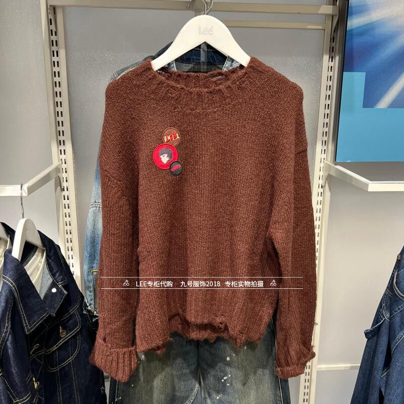 Lee正品 2025秋冬女士卡通羊毛毛衣针织衫LWT011288209274-A09358