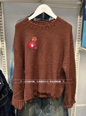 Lee正品 2025秋冬女士卡通羊毛毛衣针织衫LWT011288209274-A09358