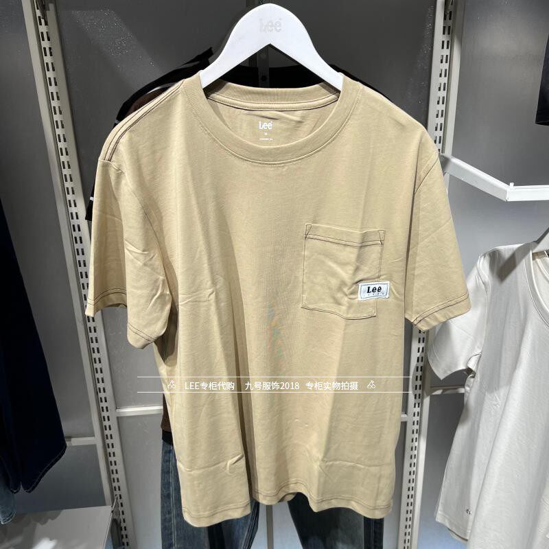 Lee正品2026新款男士圆领卡其纯棉短袖T恤LMT012012211000-A09724
