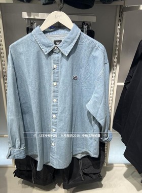 Lee正品 2025春新款男士绣标宽松牛仔衬衫LMT0099315FQ00F-A08194