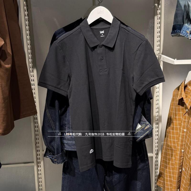 Lee正品 2026新款男士翻领绣标纯棉POLO衫LMT011954211001-K11000