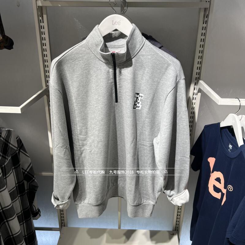 Lee专柜正品2024秋冬情侣款立领长袖卫衣LUT007912100893-A05993